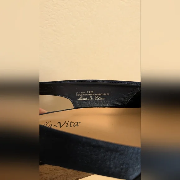 Bella Vita Navy Blue Espadrilles with Slingback and Open Toe - Picture 8 of 11